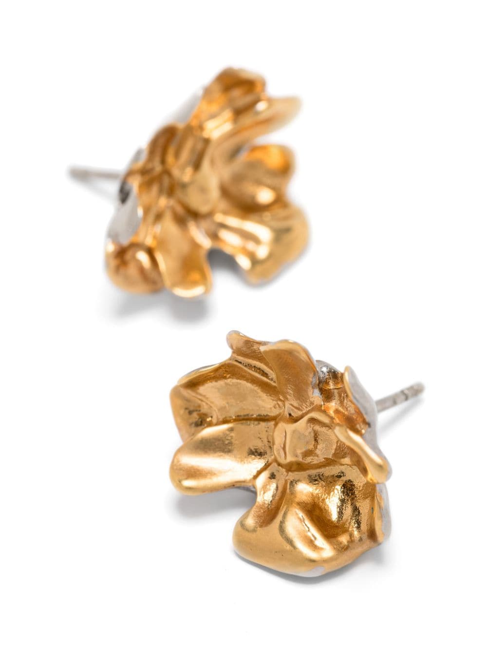 Shop Marni Floral-motif Stud Earrings In Gold