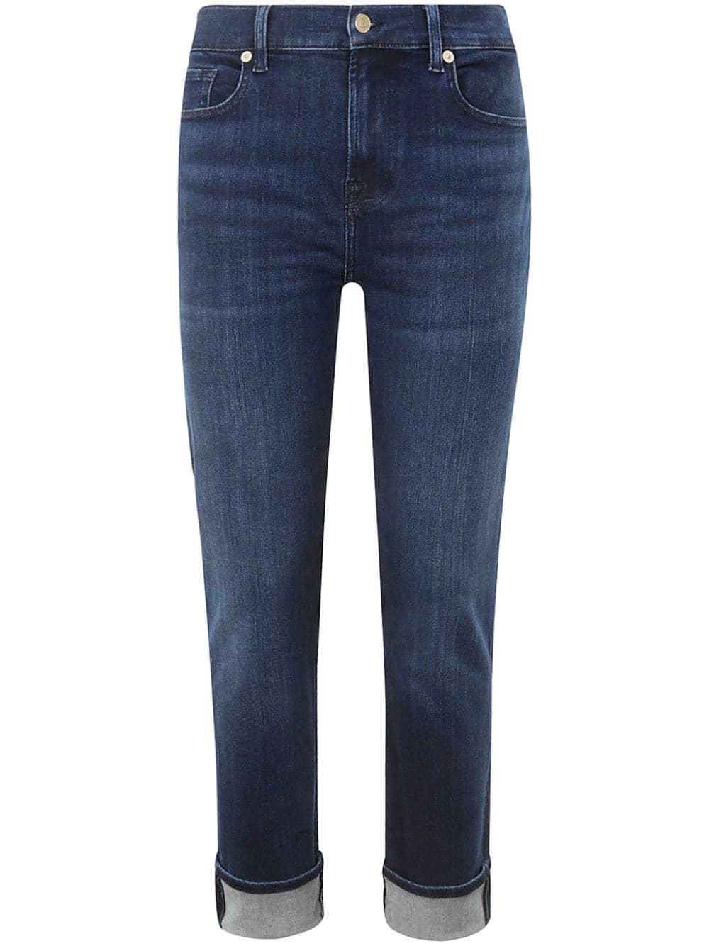 Shop 7 For All Mankind Cropped Jeans In Blue