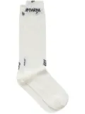 Marni logo woven ribbed socks - White