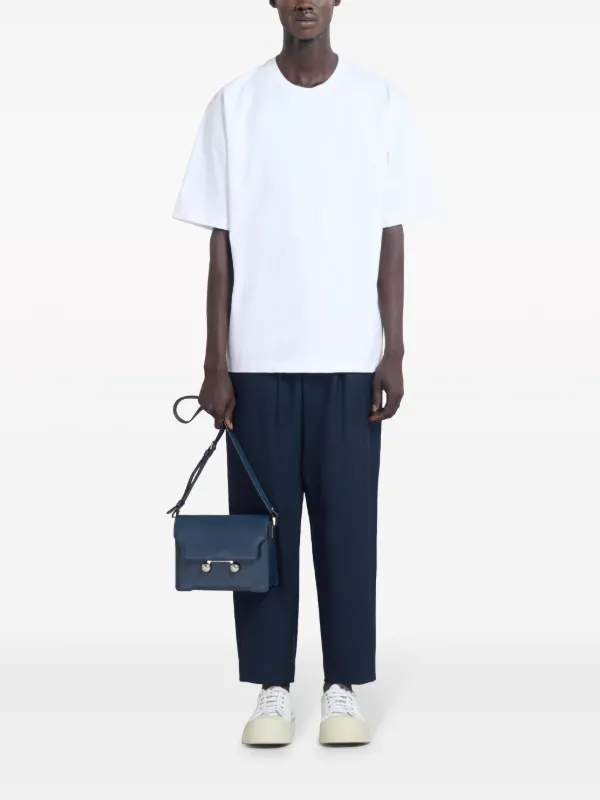 Marni Trunkaroo レザーショルダーバッグ M | ブルー | FARFETCH JP