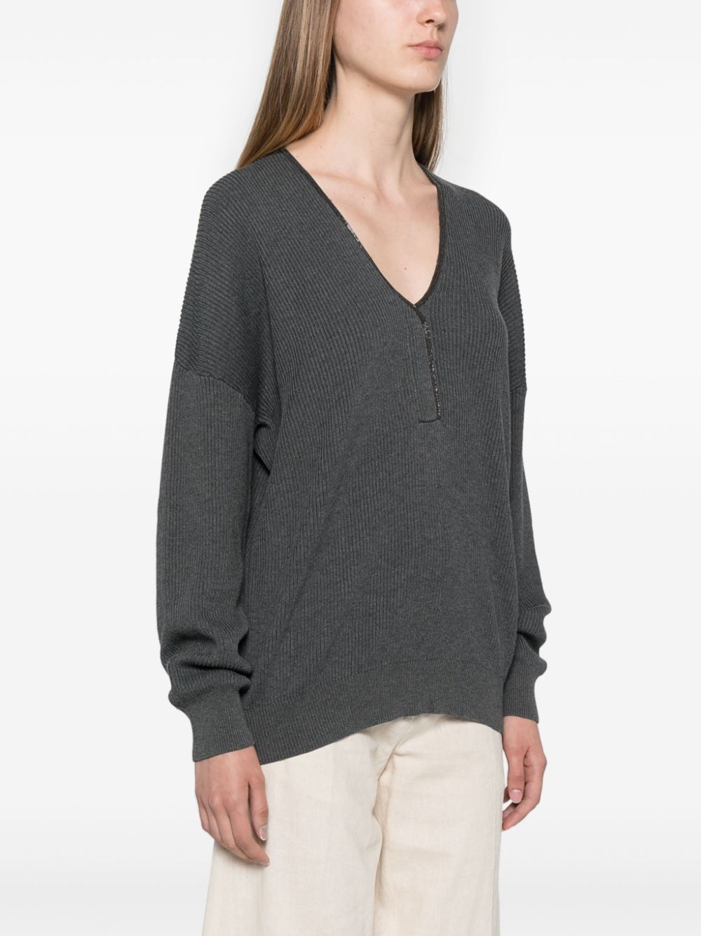 Brunello Cucinelli Monili-detail cotton jumper Women