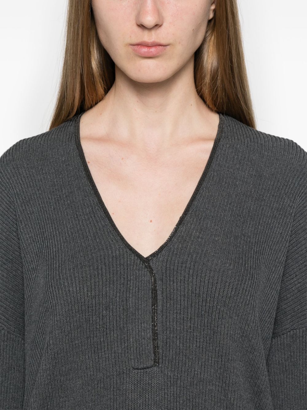 Brunello Cucinelli Monili-detail cotton jumper Women