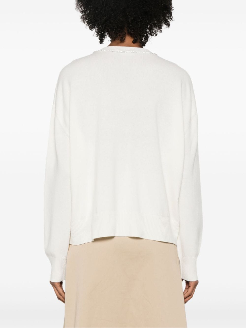 Shop Fabiana Filippi Sequin-detailing Jumper In Neutrals