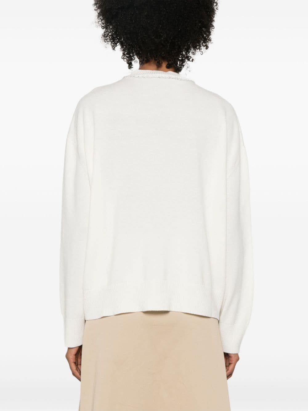 Shop Fabiana Filippi Sequin-detailing Jumper In White