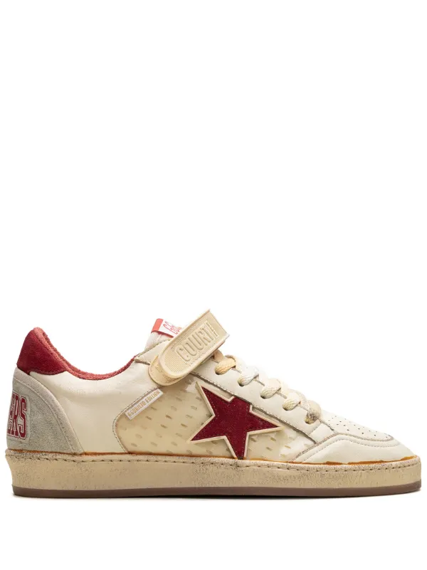 Golden Goose Ball Star White Ice Red sneakers men Rubber Calf Leather Calf Leather Sheepskin Polyurethane Polyamide Polyester Polyurethane