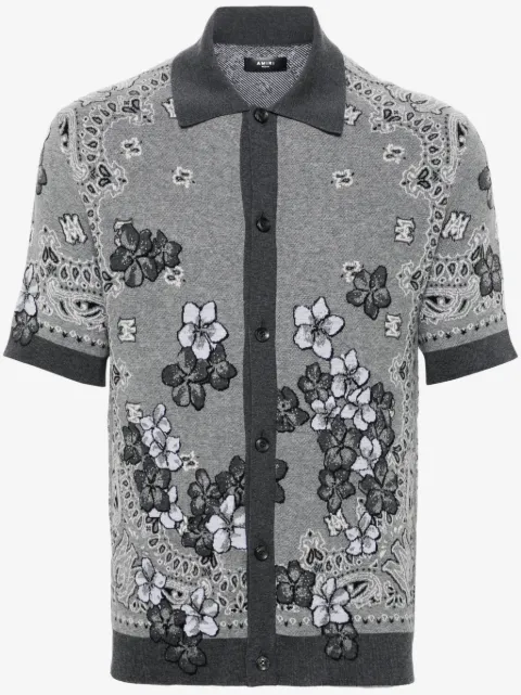AMIRI floral-jacquard knitted shirt