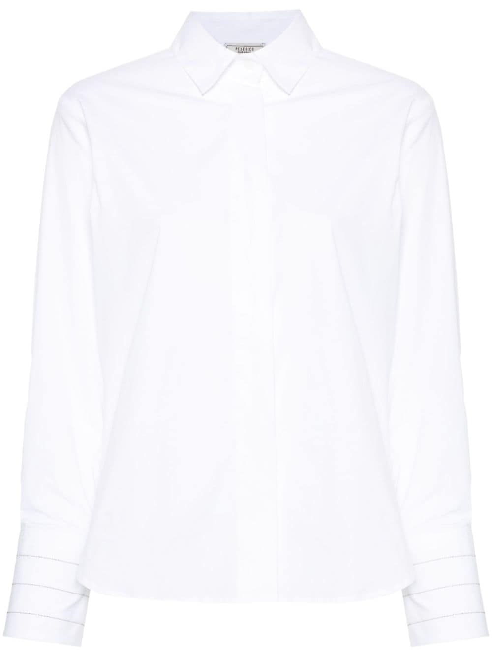 Shop Peserico Bead-embellished Poplin Shirt In White