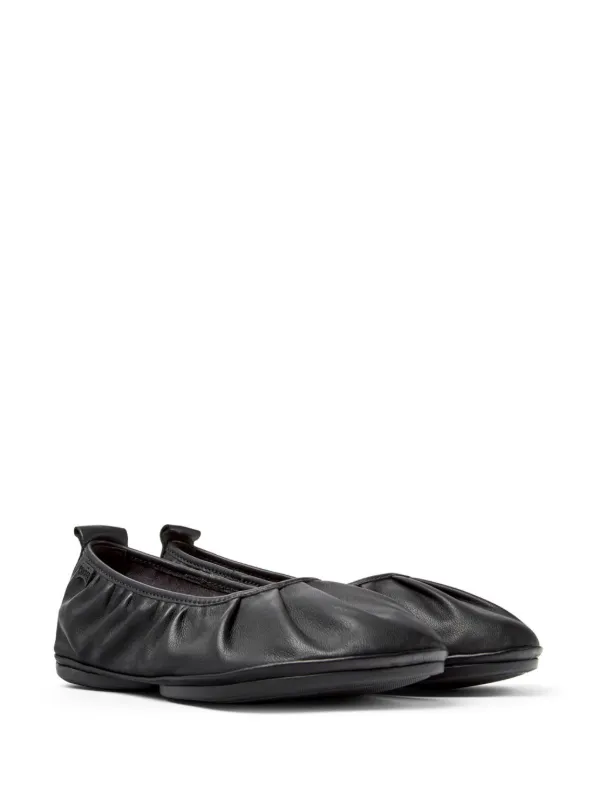 Camper Right Leather Ballerina Shoes | Black | FARFETCH