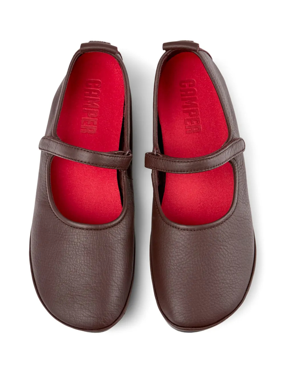 Camper Right leather ballerina shoes Red