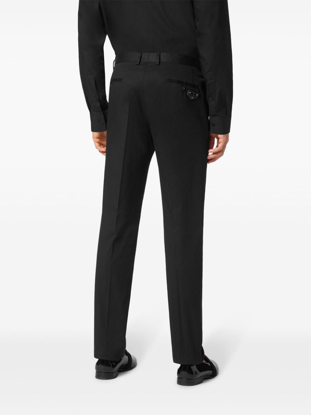 Shop Philipp Plein Mid-rise Slim-fit Chinos In 黑色