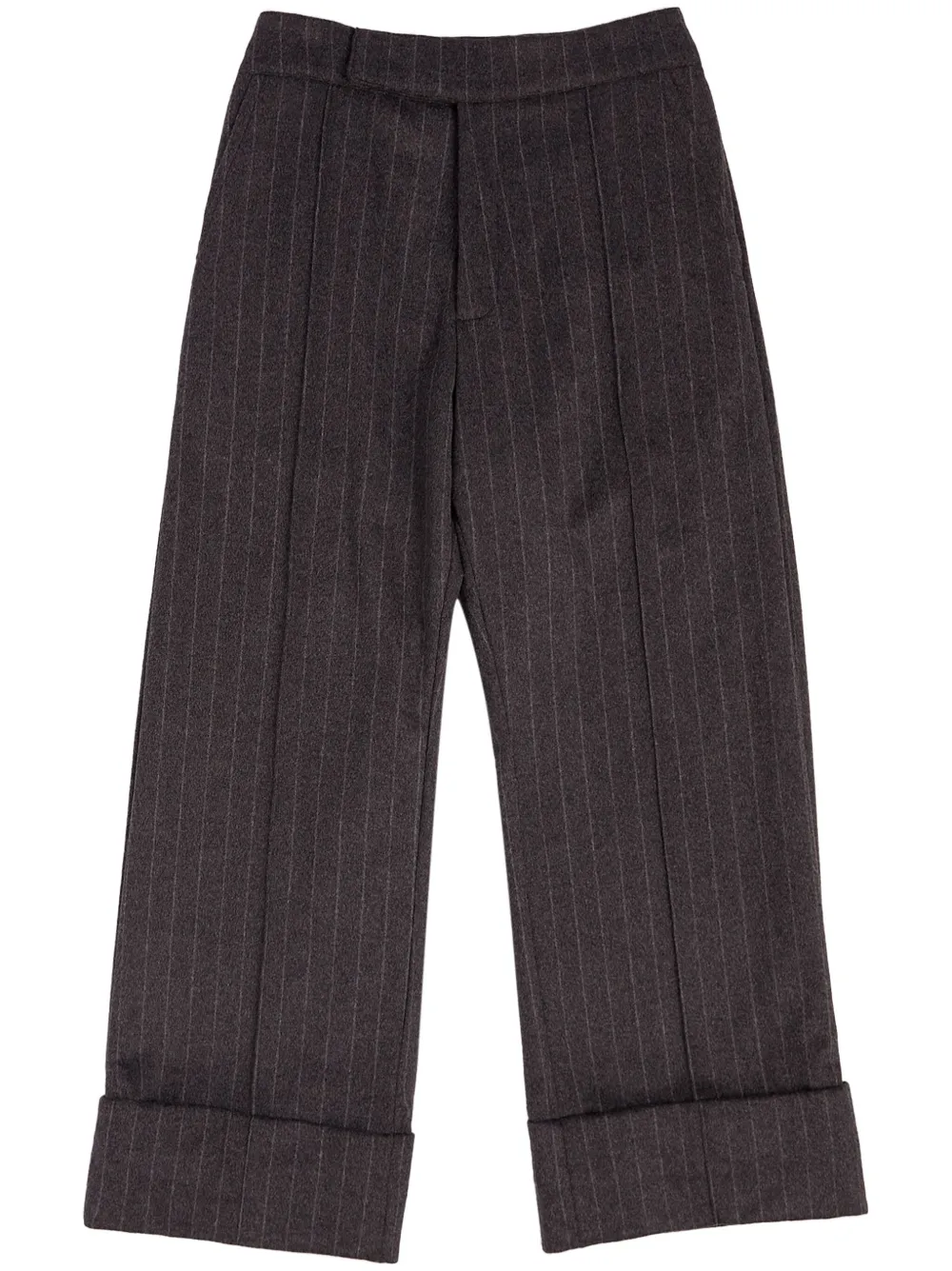 striped wool-blend trousers