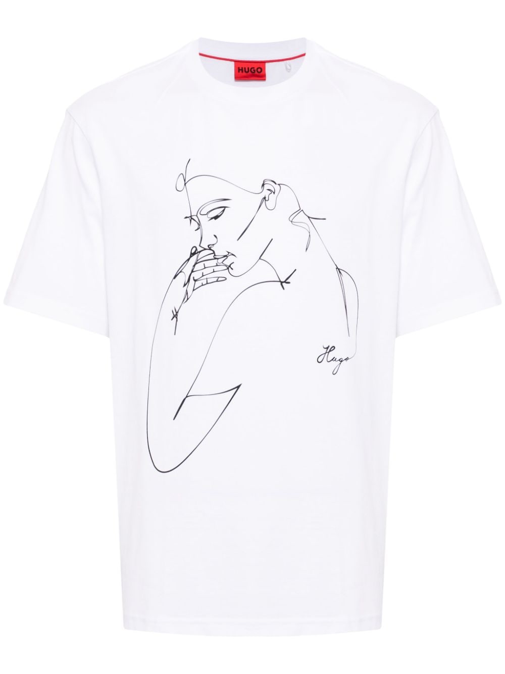 HUGO FACE PRINT COTTON T-SHIRT