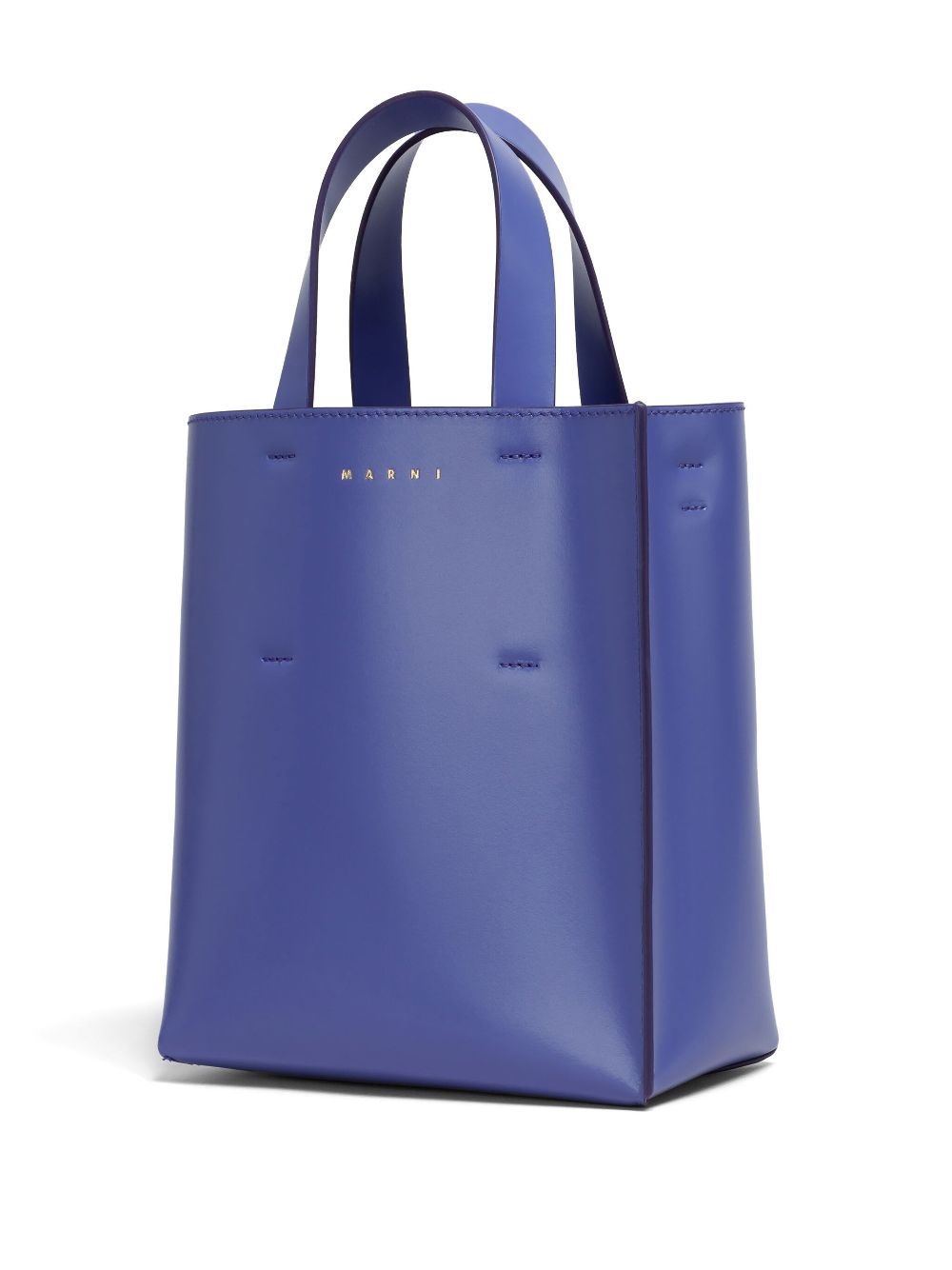 Marni logo-strap leather tote bag Women