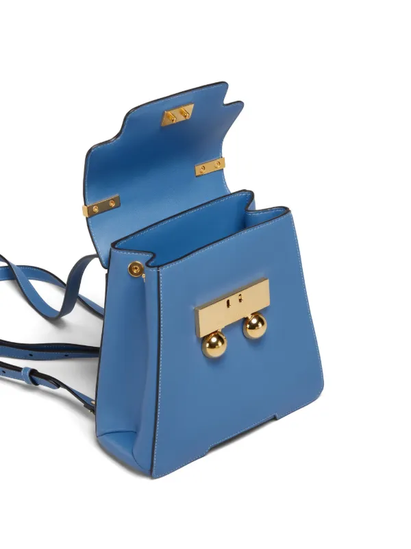 【MARNI】ブルー レザー Trunkaroo バックパッグ Marni Trunkaroo Leather Backpack | Blue | FARFETCH