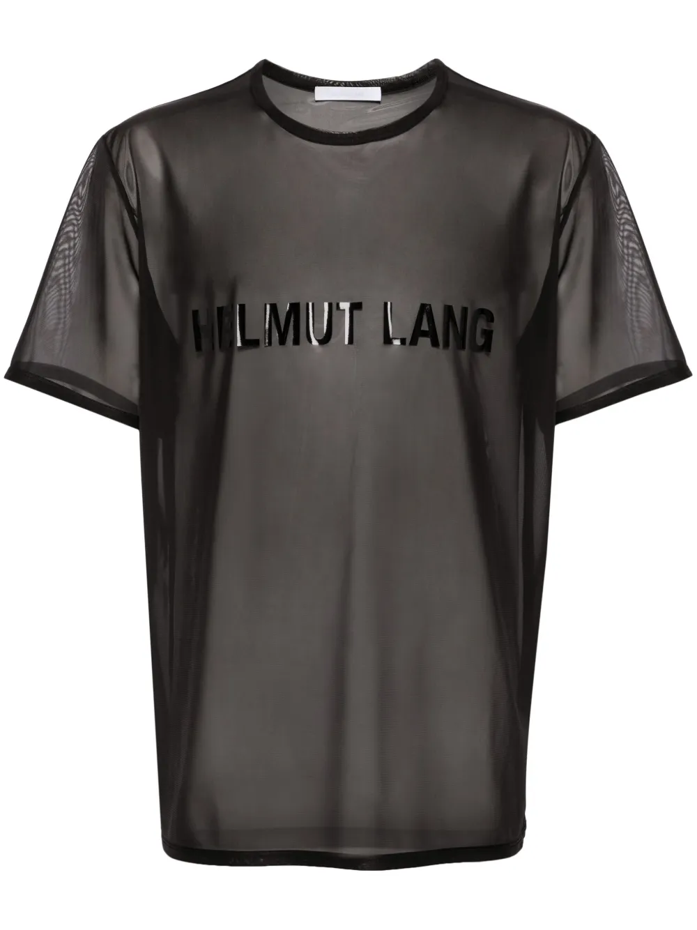 Helmut Lang Doorzichtig T-shirt met logoprint Zwart
