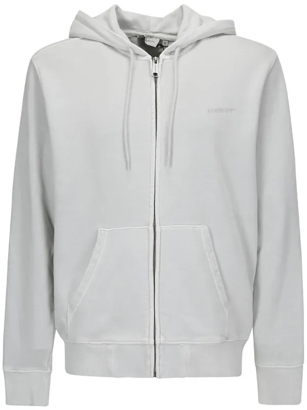 Carhartt WIP Duster Script zip-up Cotton Hoodie White