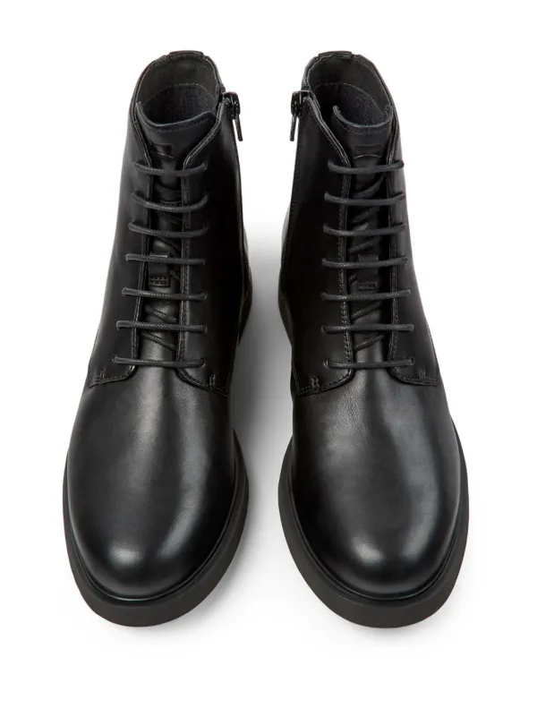 Camper Iman lace up Leather Boots Black FARFETCH IE