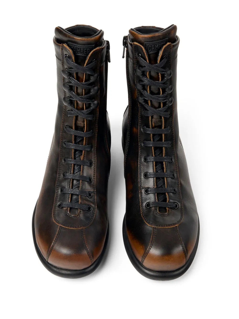 Camper Ariel lace-up leather boots Brown