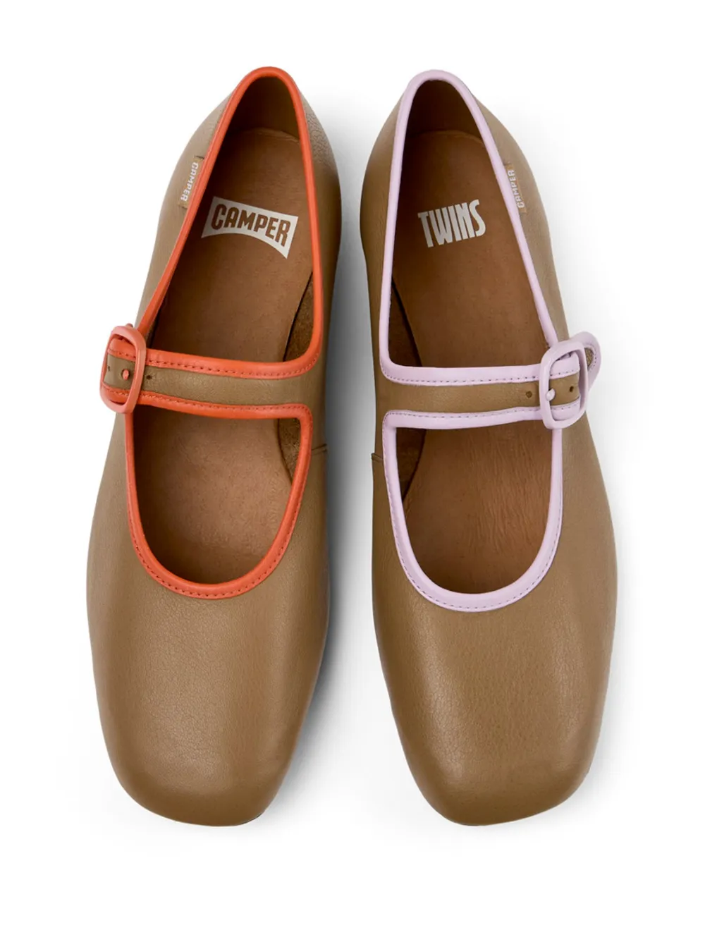Camper Casi Myra leather ballerina shoes Brown