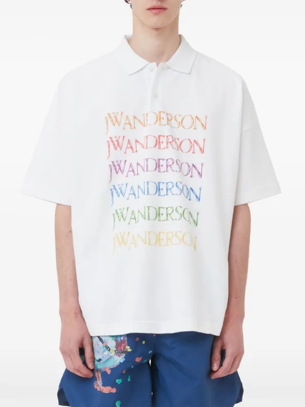 JW Anderson ロゴ ポロシャツ | ホワイト | FARFETCH JP
