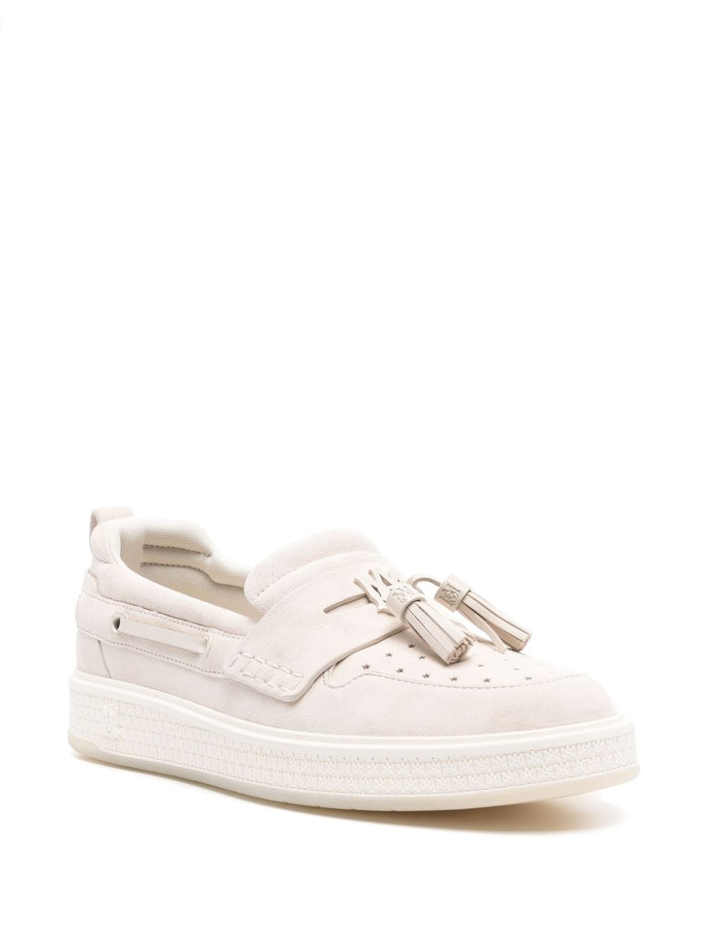 AMIRI tassel-detail suede boat shoes - Beige