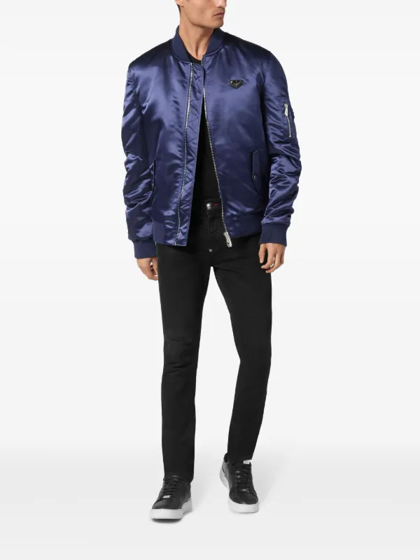 Philipp Plein Top Gun Bomberjacke Blau FARFETCH DE
