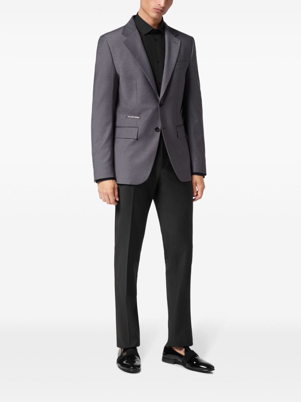 Shop Philipp Plein Wool Blazer In Grey