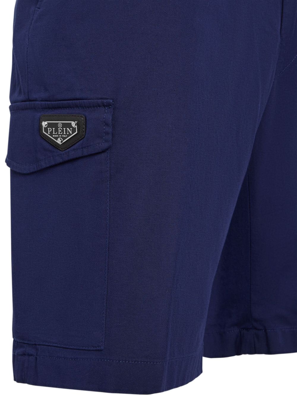 Shop Philipp Plein Logo-plaque Cargo Shorts In Blue