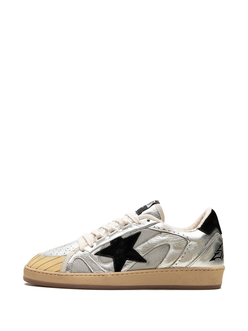 Shop Golden Goose Ball Star "silver/black" Sneakers In Grey