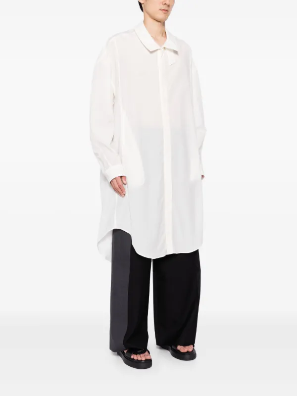 Julius drop-shoulder Poplin Shirt | White | FARFETCH IN