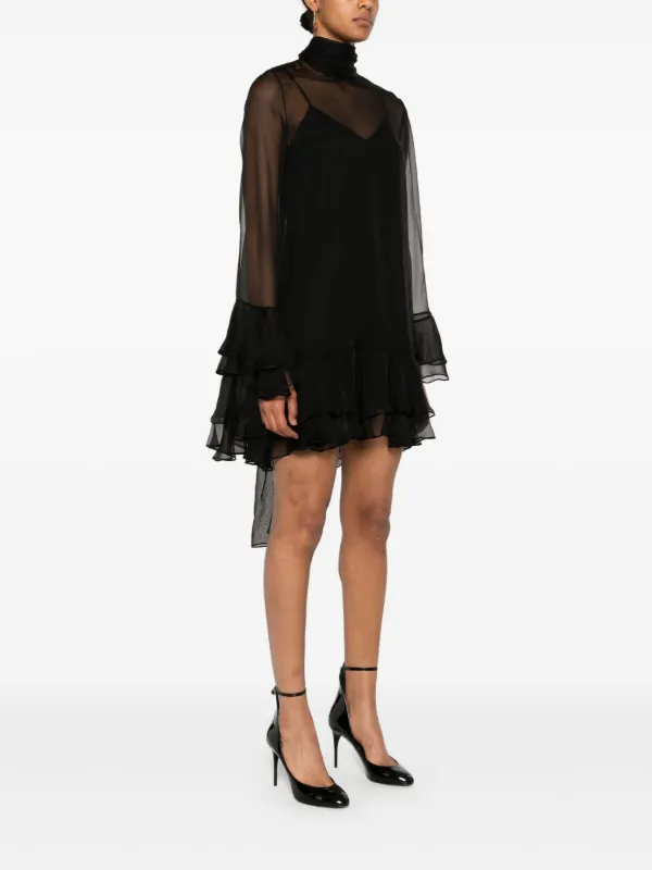 Valentino Garavani scarf-detail Mini Dress Black FARFETCH IN