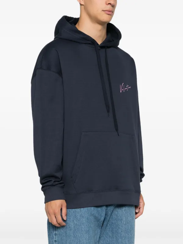 パーカー・フーディ Valentino Garavani Valentino Logo Embroidery Hoodie Valentino Garavani logo-embroidered Hoodie | Blue | FARFETCH
