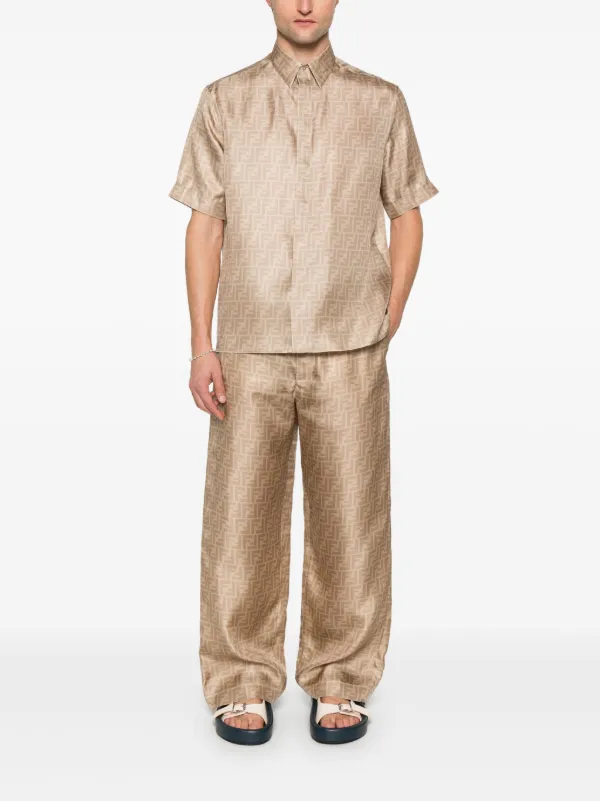 FENDI FF Silk Trousers | Neutrals | FARFETCH