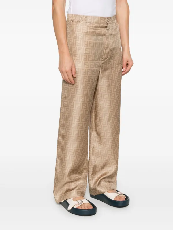 大人女性の FENDI FARFETCH | Neutrals | Trousers Silk FF レッグウェア