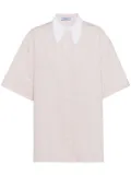 Prada fringed collar cotton shirt - Pink