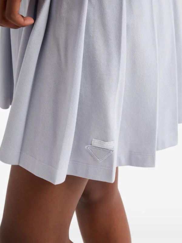 Prada Piqué Pleated mini-skirt | Blue | FARFETCH