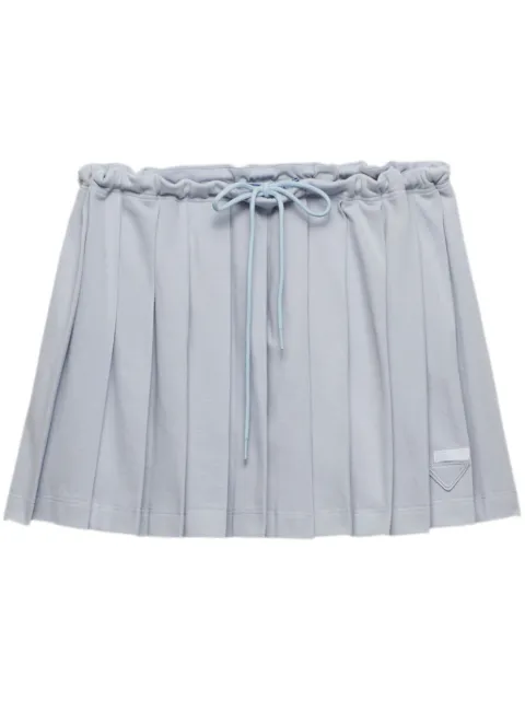 Prada piqué pleated mini-skirt 