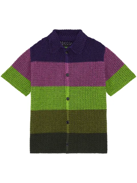 AGR stripe crochet shirt