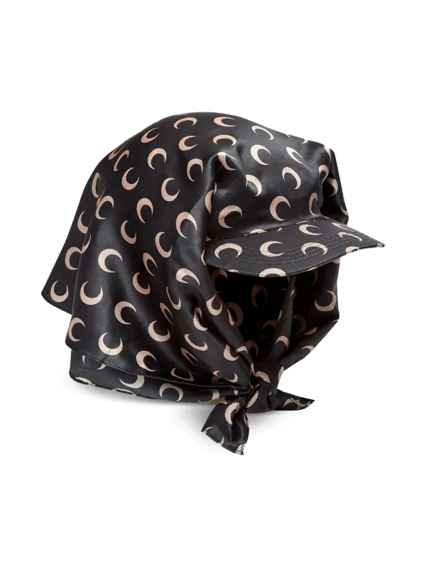 Marine Serre Crescent Moon Silk Cap | Black | FARFETCH