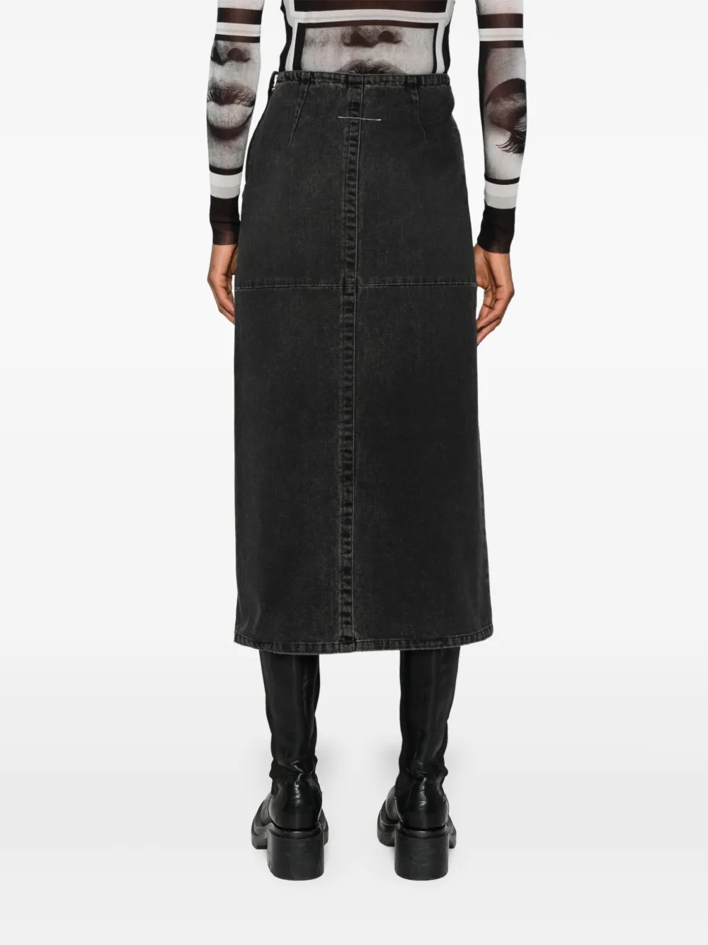 MM6 Maison Margiela Denim midi-rok Grijs