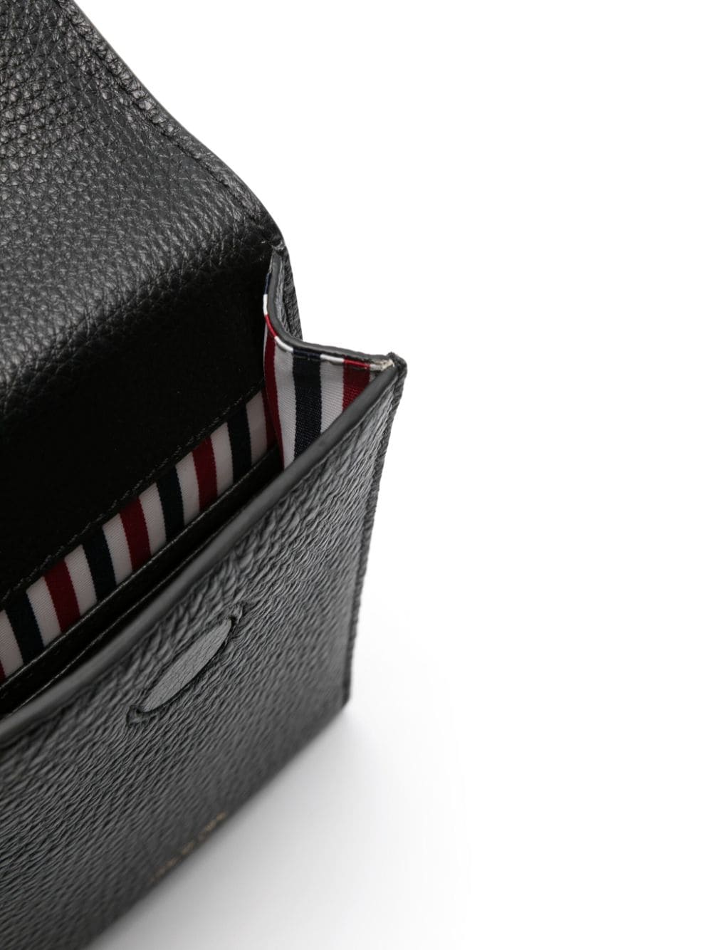 Shop Thom Browne Leather Phone Bag In Black