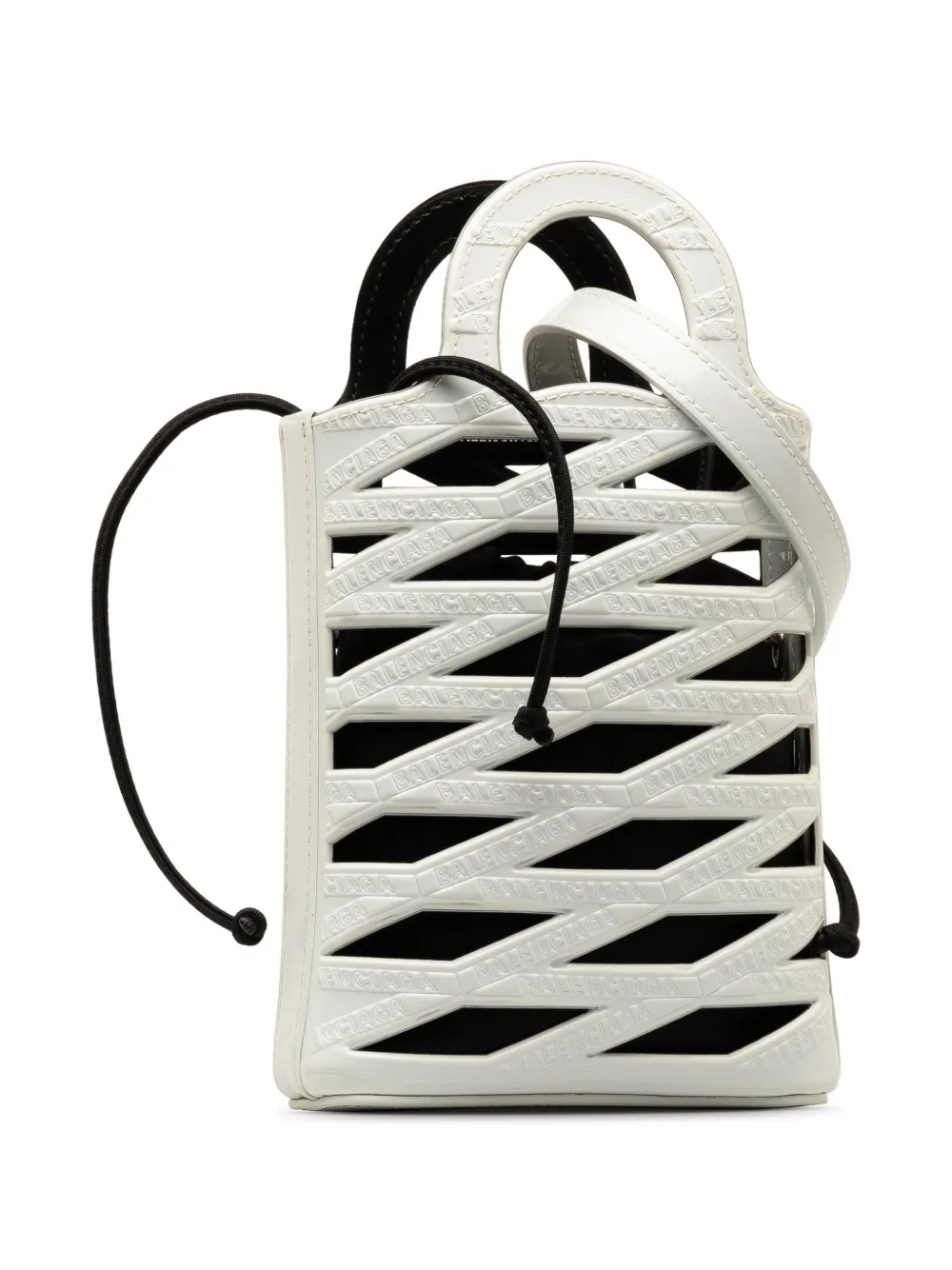 Pre-owned Balenciaga 2010-2023 Neo Basket Phone Holder Satchel In White