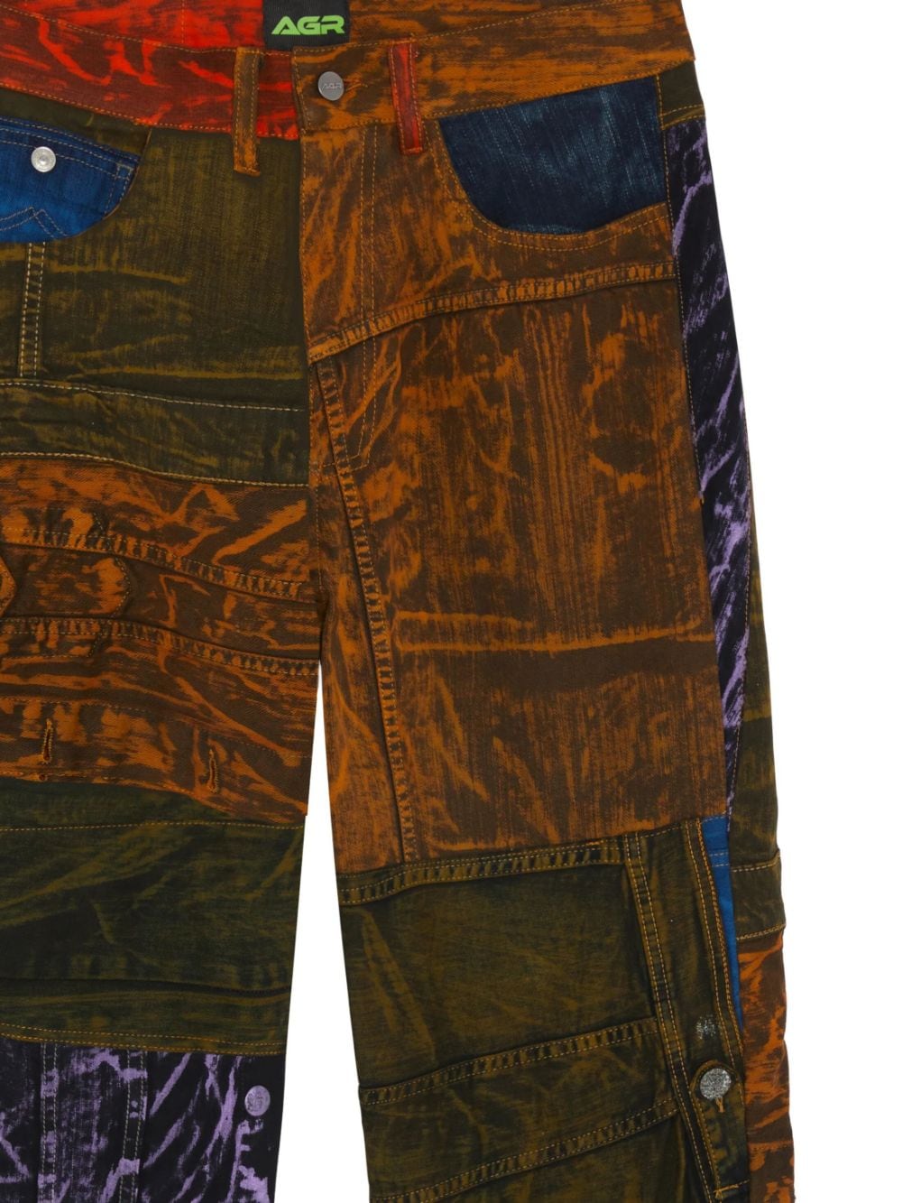 Shop Agr Aw23 Upcycled Denim Jeans In Orange