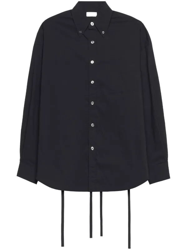 Black tie waist shirt top