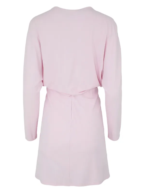 black long sleeve wrap dress midi 3/4 Sleeve Reverse Midi Wrap Dress in Black main image 1