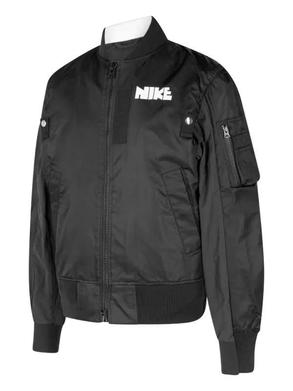 Nike x Sacai Layered Bomber Jacket Black FARFETCH EG