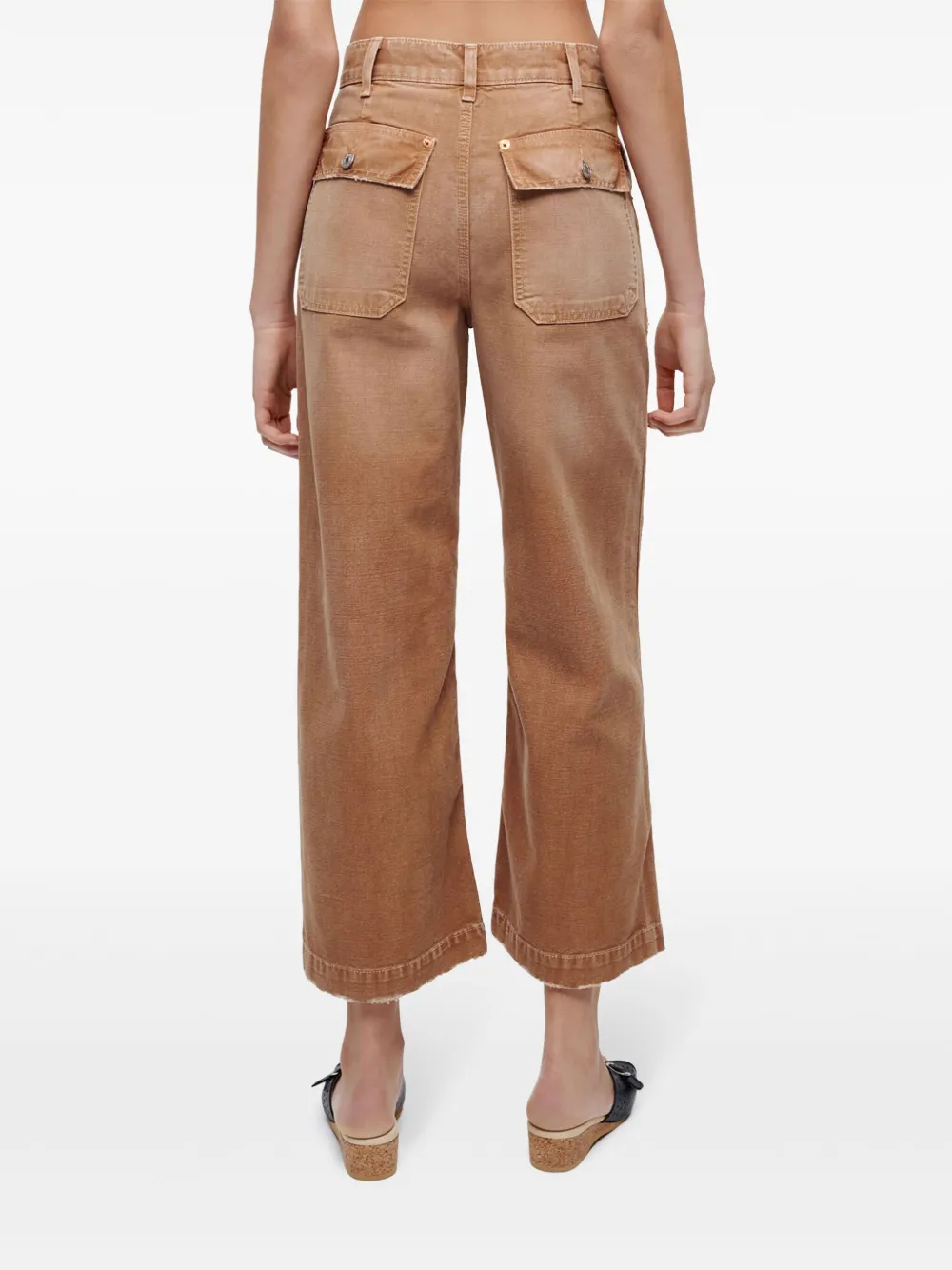 RE DONE Baker cropped jeans met wijde pijpen Bruin
