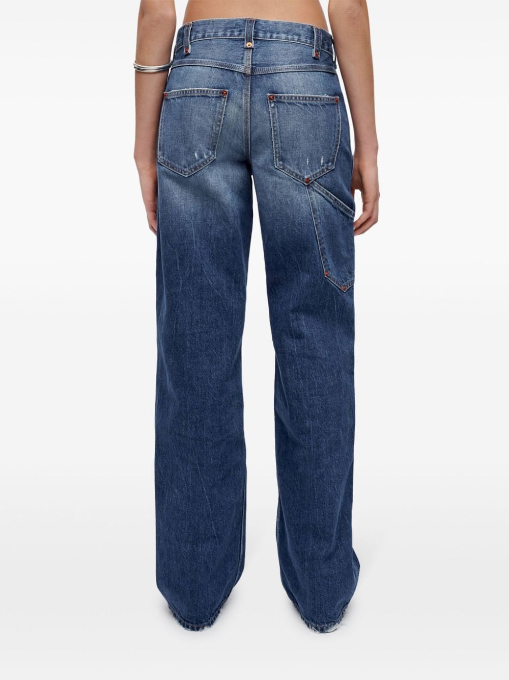 Shop Re/done Workwear Straight Jeans In Blue