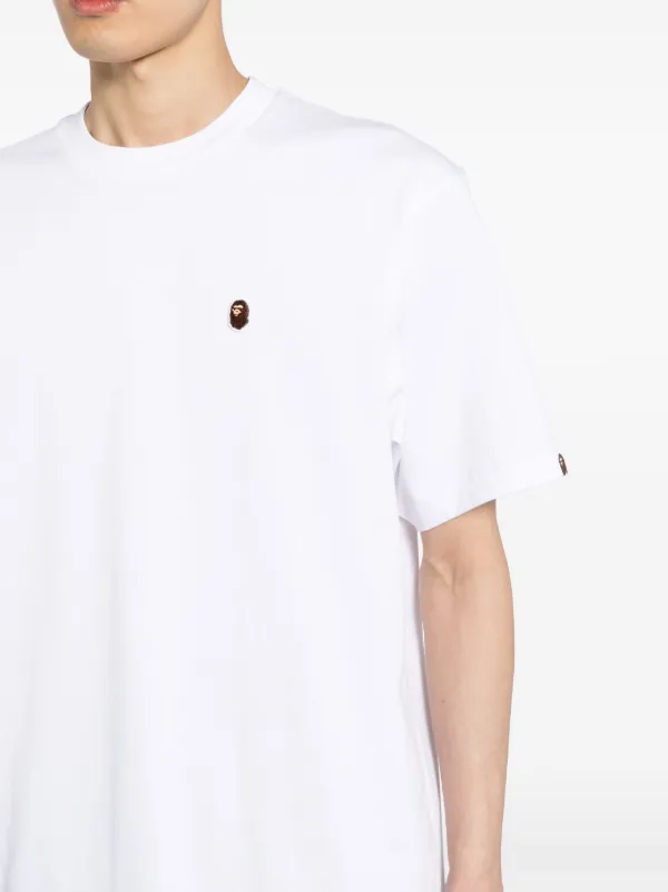 A BATHING APE® embroidered-logo Cotton T-shirt | White | FARFETCH