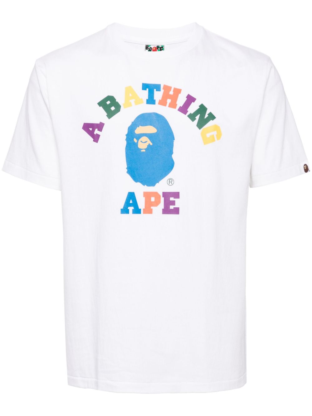 A BATHING APE® logo-print cotton T-shirt - White